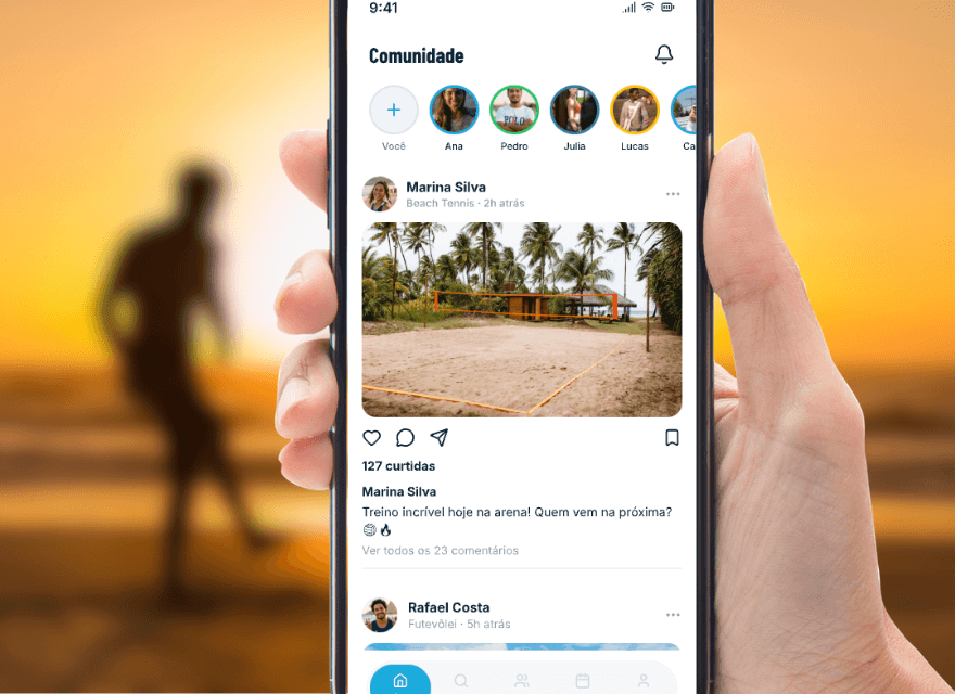 Timeline da comunidade no app